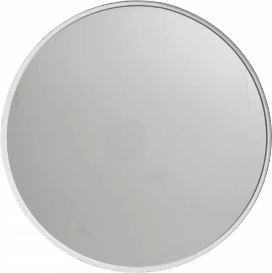 Oglinda rotunda cu rama alba 80 cm White Nordal