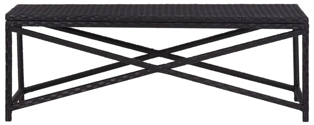 46210 vidaXL Bancă de grădină, negru, 120 cm, poliratan