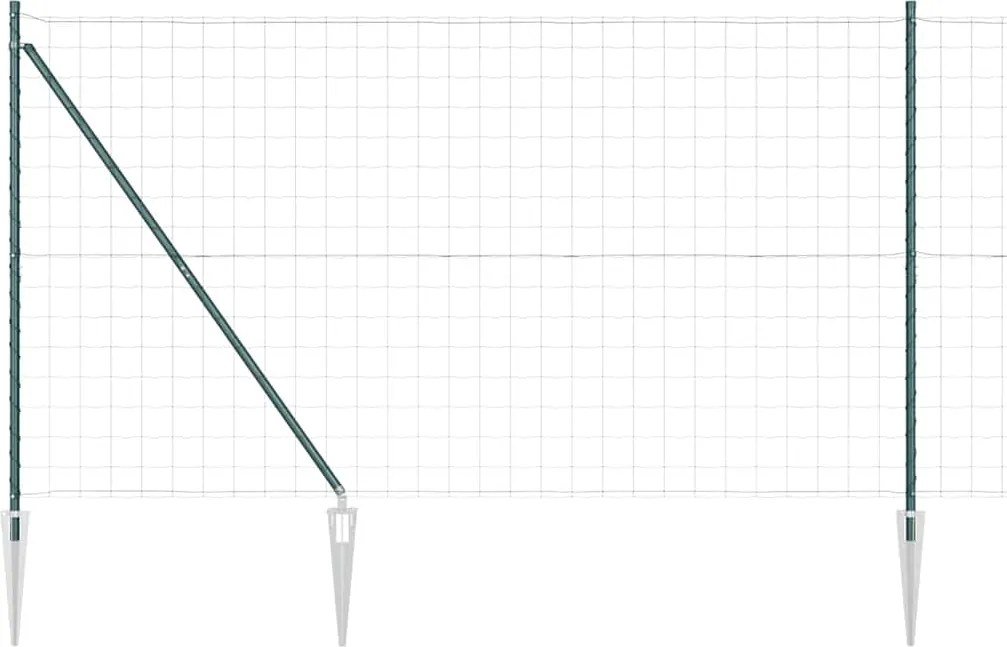 vidaXL Gard cu Stâlp Verde 1,6 x 10 m Oțel și PVC