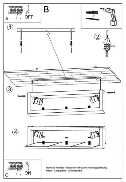 Plafonieră FENIKS 2 2xE27/60W/230V wenge