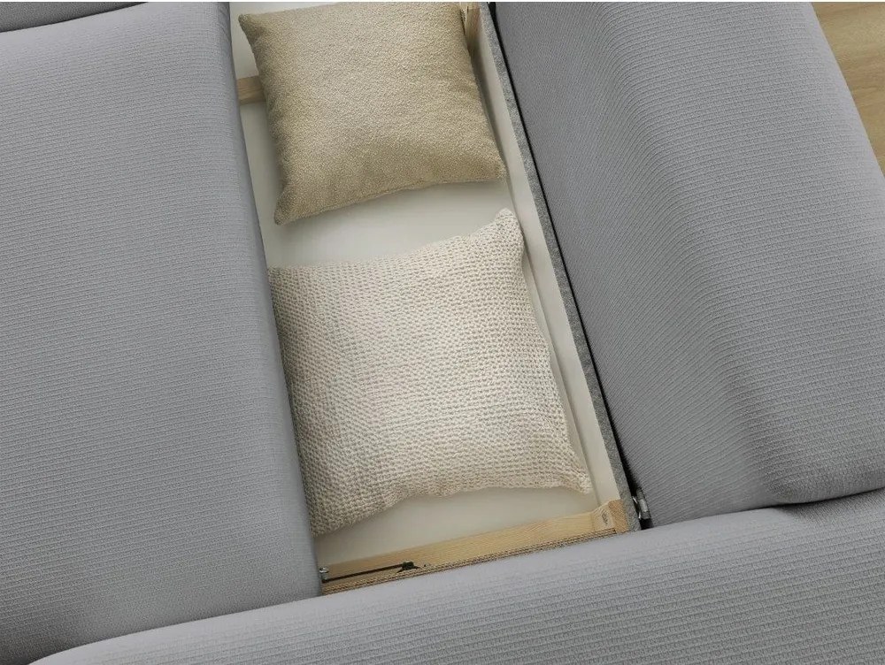 Canapea gri extensibilă/cu spațiu de depozitare 265 cm Ezechiel – Bobochic Paris