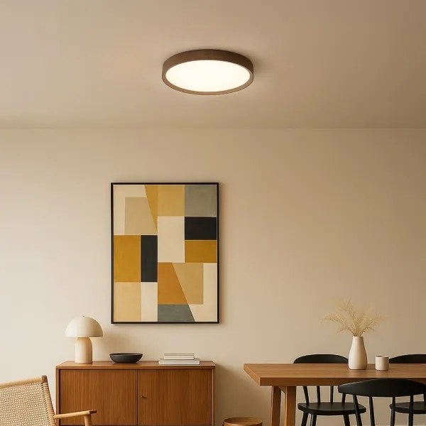 Plafonieră LED FOREST, 24 W, 230 V, Ø 39 cm, maro