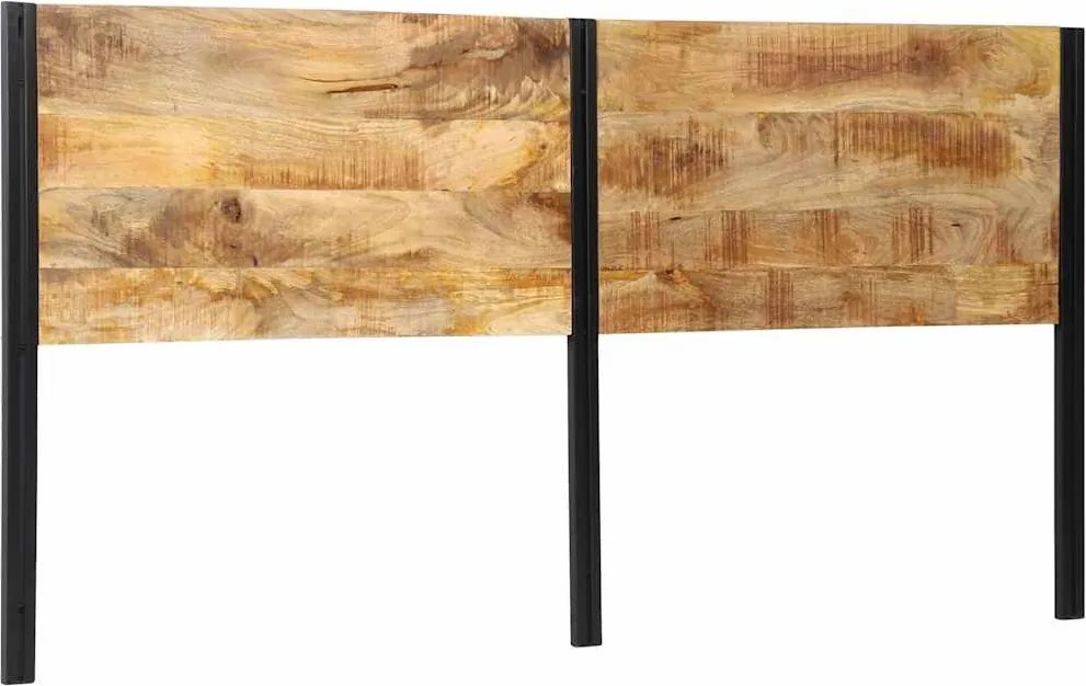 vidaXL Tăblie de pat 200 cm lemn masiv de mango și fier