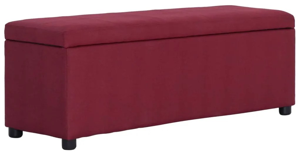 vidaXL Banchetă cu zonă de depozitare, roșu vin, 116cm, poliester