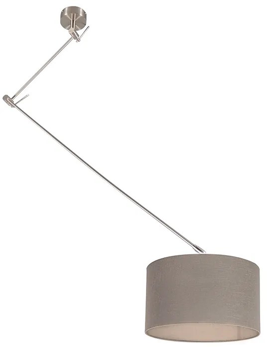 Lampă suspendată din oțel cu abajur 35 cm Taupe reglabil - Blitz