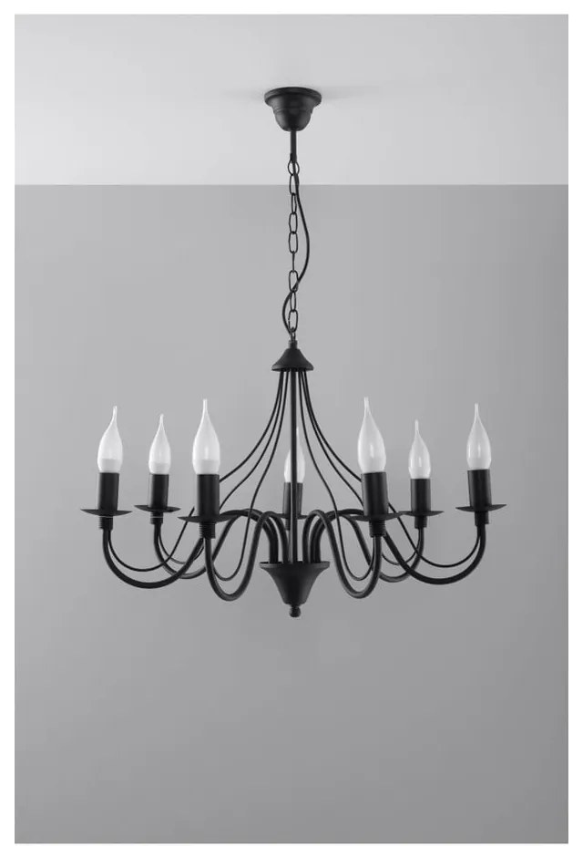 Lustră Sollux Floriano 7, negru