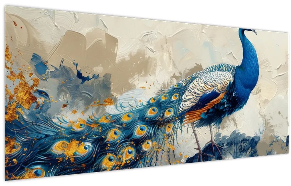 Tablou - Peacock, pictură (120x50 cm)