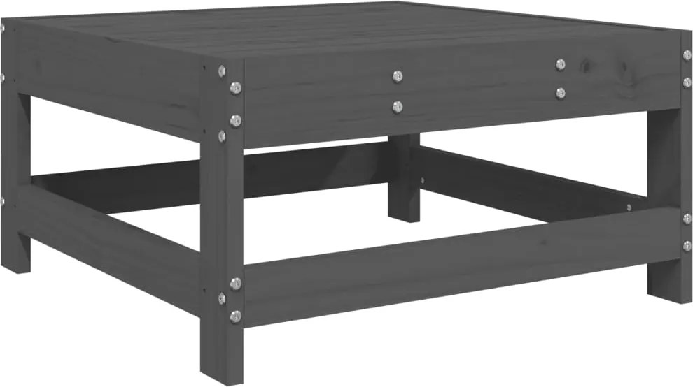 vidaXL Taburet de grădină, gri, lemn masiv de pin