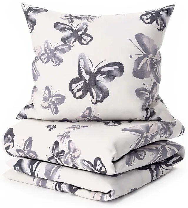 Lenjerie de pat din microfibra BLACK BUTTERFLY crem Dimensiune lenjerie de pat: 2 buc 70 x 80 cm | 160 x 200 cm