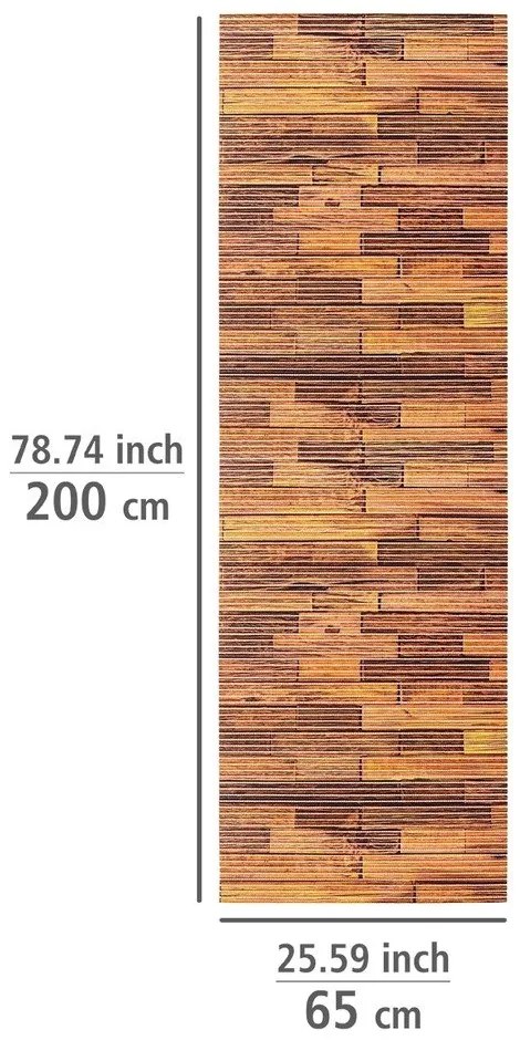 Covoraș de baie maro din plastic 65x200 cm Lambris – Wenko