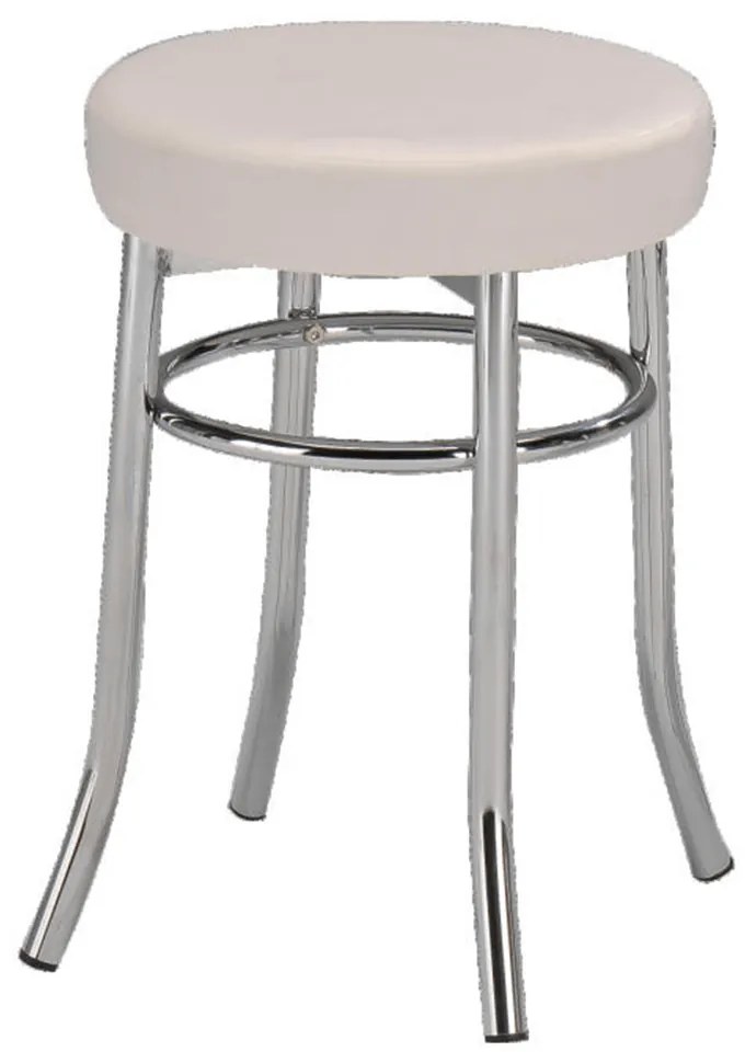 Taburet IRENA alb-crom 40/43 cm