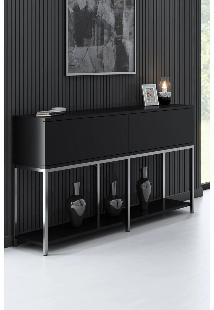 Măsuță consolă Vibubi 1 (negru + argintiu) . 1093378
