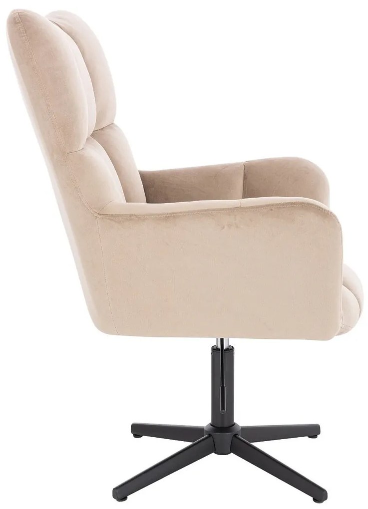 HR650CROSS Scaun Latte Catifea cu Bază Neagră