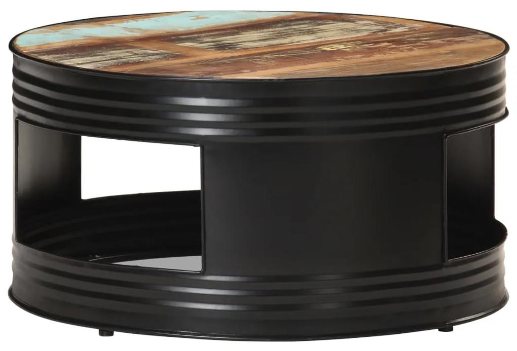 321934 vidaXL Măsuță de cafea, negru, 68 x 68 x 36 cm, lemn masiv reciclat