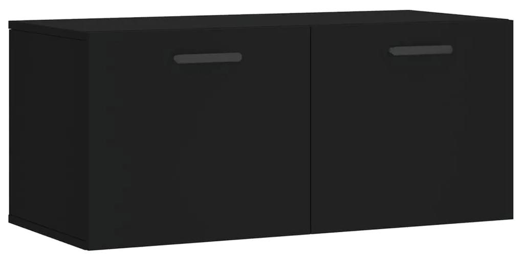 830085 vidaXL Dulap de perete, negru, 80x36,5x35 cm, lemn compozit