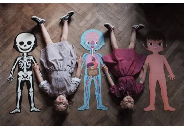 Janod - Puzzle educațional copii 225 piese corp uman