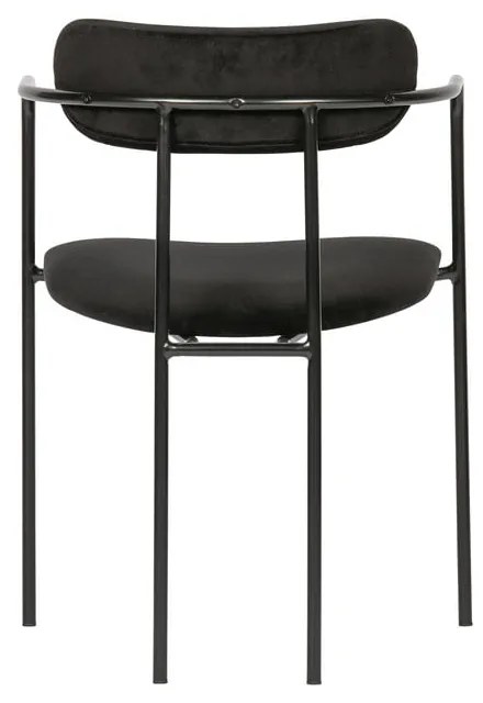 Scaun dining negru din catifea Ivy – WOOOD