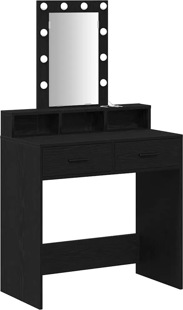 vidaXL Masă de Machiaj cu sertar Negru 79 x 41 x 140 cm Lemn compozit