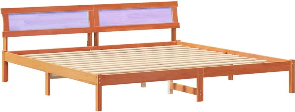 vidaXL Cadru de pat Maroniu cerat 180 x 200 cm Lemn de pin masiv