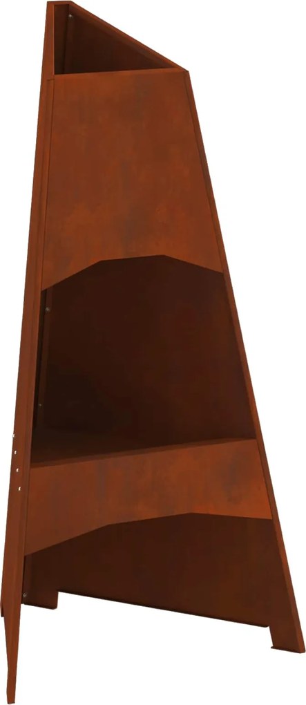 vidaXL Cuptor de foc Maro 50 x 50 x 95 cm Oțel rezistent de intemperii