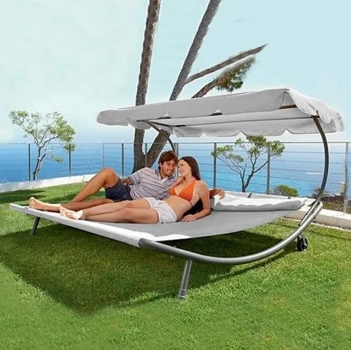 Șezlong relaxant pentru 2 persoane Craftfield BAHAMA - GRI