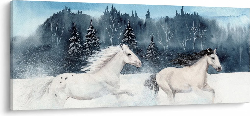 Tablou cu caii pictați (120x50 cm)