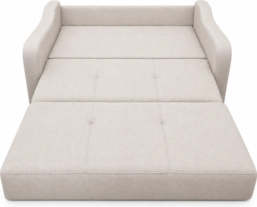 Canapea SAMY extensibila, 2 locuri, cu lada de depozitare, bej , cadru metalic , 152x100x92 Bej, Stofa
