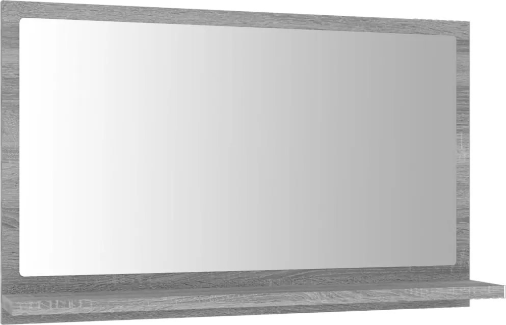vidaXL Oglindă de baie, gri sonoma, 60x10,5x37 cm, lemn compozit