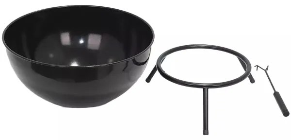 Focar portabil pentru lemne 57x30 cm, negru