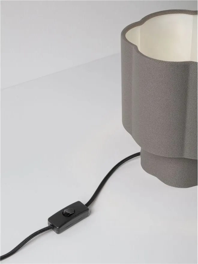 Veioza, Lampa de masa cu abajur textil gri BLOOSY