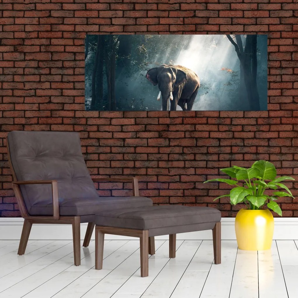 Tablou cu elefant în djunglă (120x50 cm)