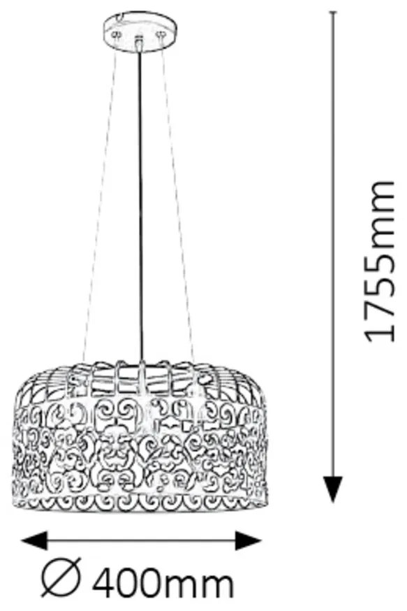 Pendul design clasic ALESSANDRA negru mat 2158 RX