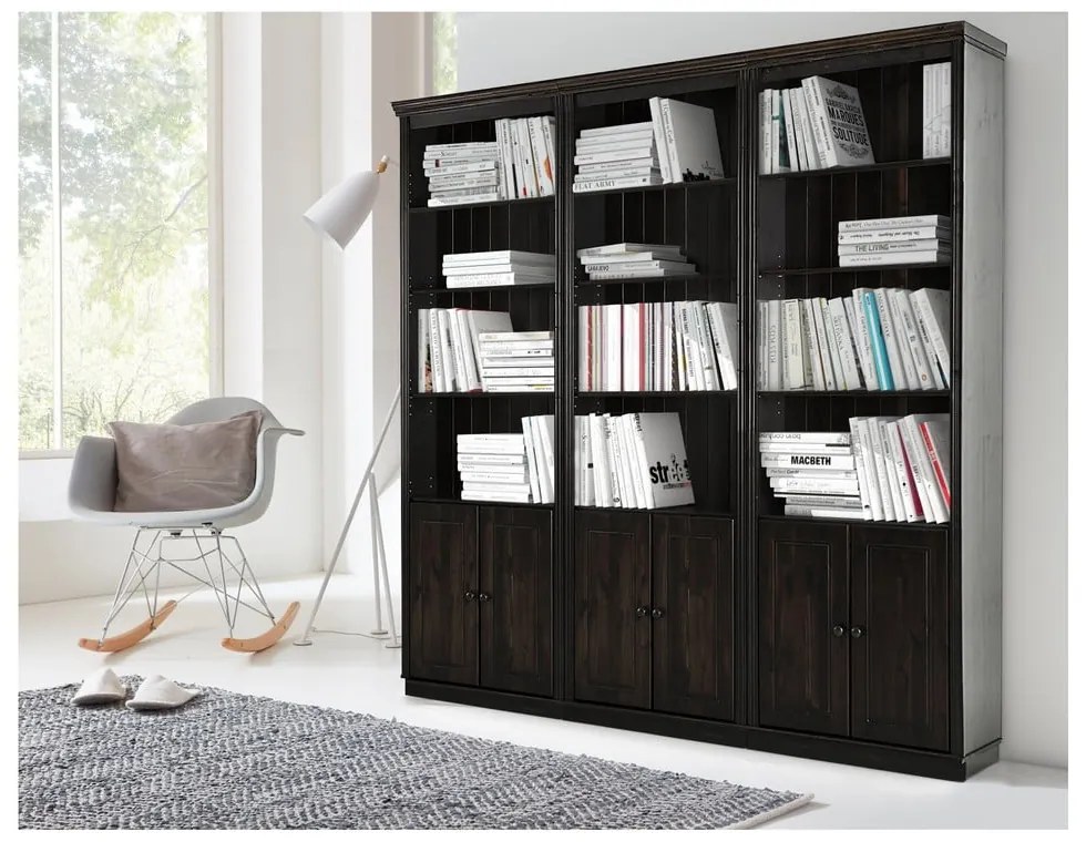 Bibliotecă maro din lemn de pin 222x223 cm Anita – Støraa