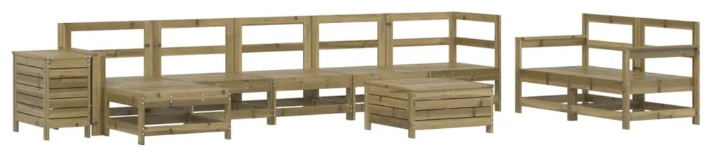 3250651 vidaXL Set canapea de grădină, 10 piese, lemn de pin tratat
