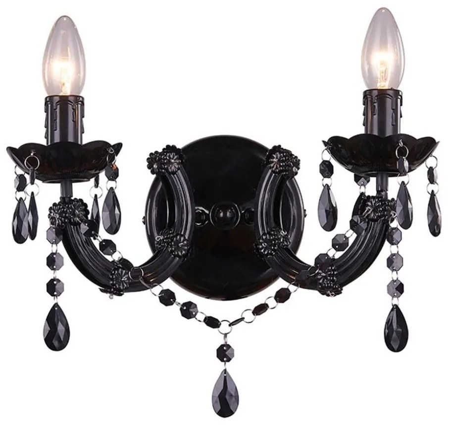 Lampă de perete MAGNOLIA 2xE14/40W/230V neagră Zuma Line RLB94016-2B