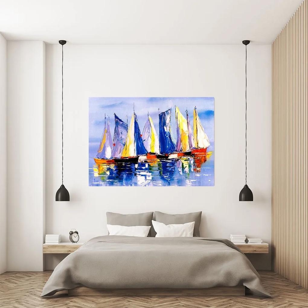 Tablou Canvas - Colourful Boats 40 x 65 cm