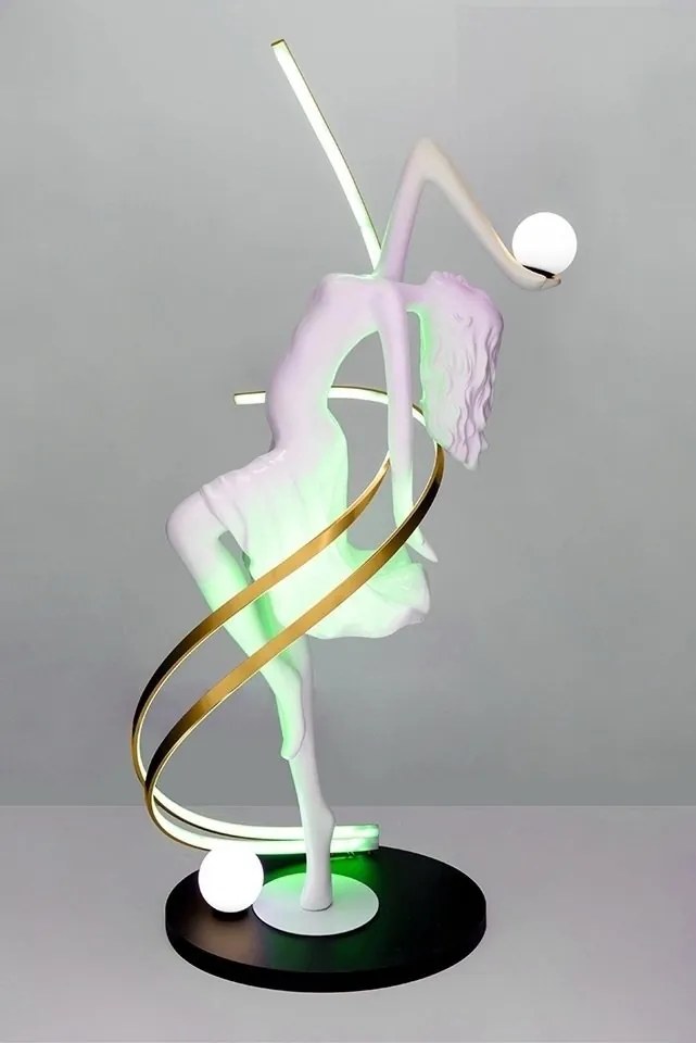 Lampa de podea decorativa cu design original cu LED RGB Balerina White