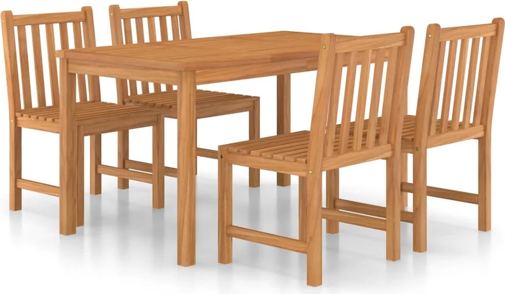 vidaXL Set de mobilier de grădină cu 5 piese, 140x80 cm, lemn masiv de tec