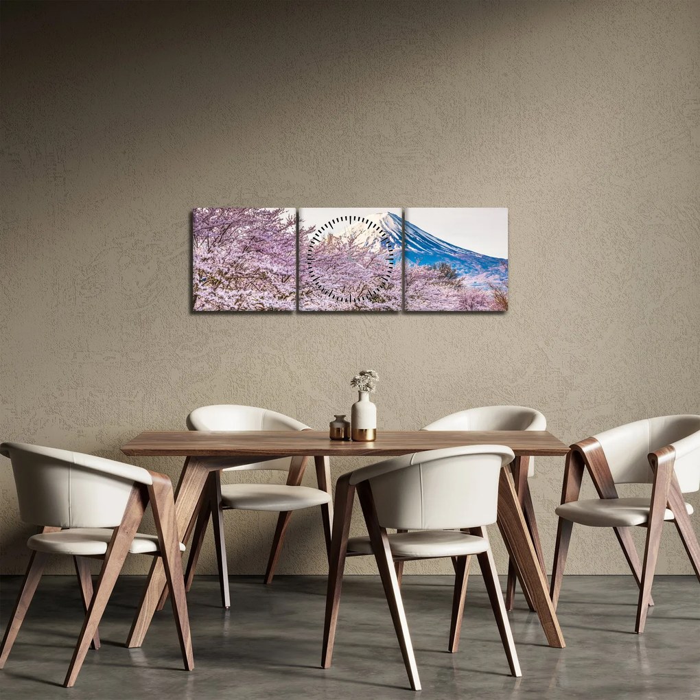 Tablou - Japonia în primăvară (cu ceas) (90x30 cm)