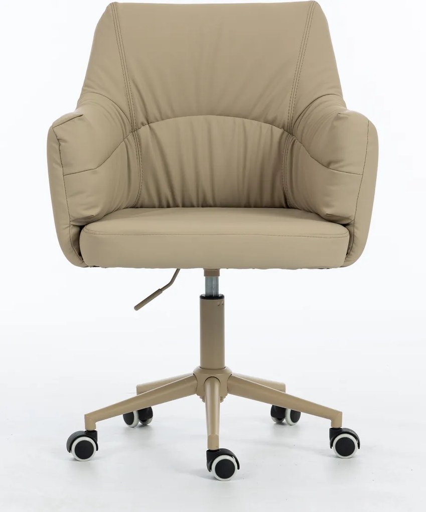 HR840K Scaun Crem Piele Ecologica Premium Soft cu Bază Crem