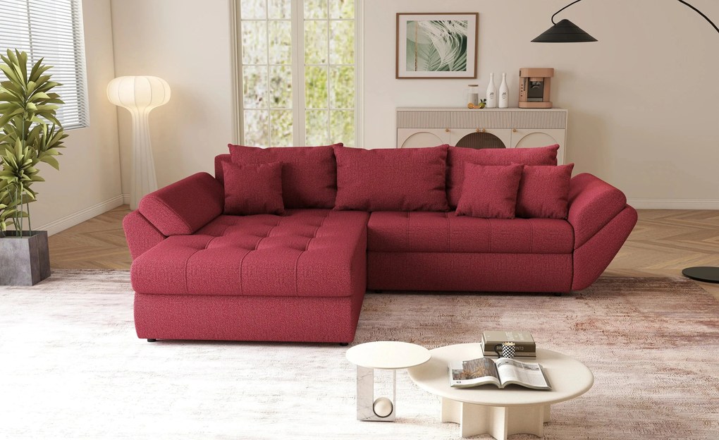 Colțar extensibil dumonde cu ladă de depozitare si sezut confortabil din spuma high-density, Loana Enjoy Winery 270x185 cm