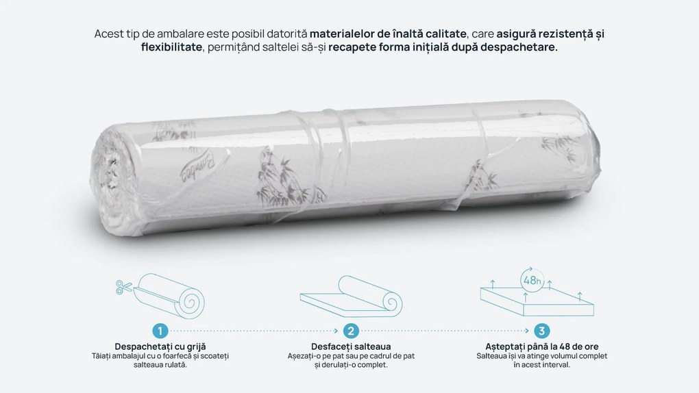 Saltea Sleepy, Bamboo 7, 90x190x20, Medie-tare