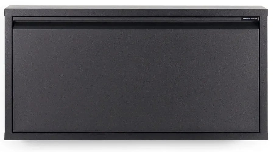 Pantofar negru cu deschidere înclinată din metal 75x37,5x12,5 cm Billy – Spinder Design