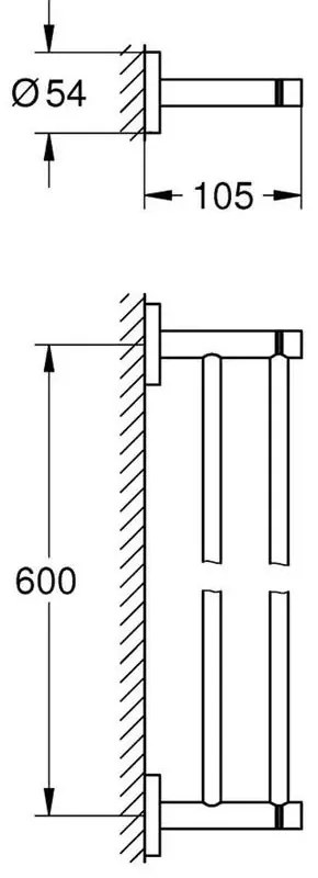 Suport prosop baie dublu Grohe Essentials 60 cm auriu periat Cool Sunrise Auriu periat