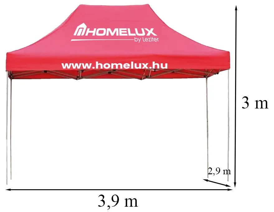 Foișor de grădină pliabil 2,9x3,9x3 m roșu
