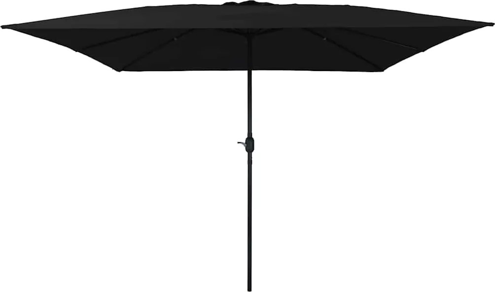 vidaXL Parasol de Grădină Negru 295 x 295 x 245 cm Poliester și oțel