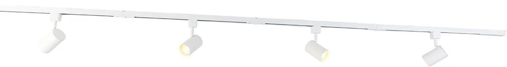 Sistem de iluminat pe șină modern cu 4 spoturi alb, monofazat - Iconic Yade
