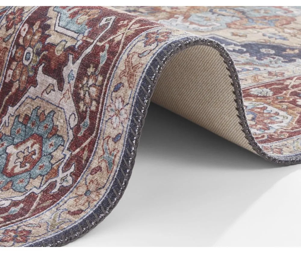 Covor Nouristan Sylla, 200 x 290 cm, roșu - albastru închis