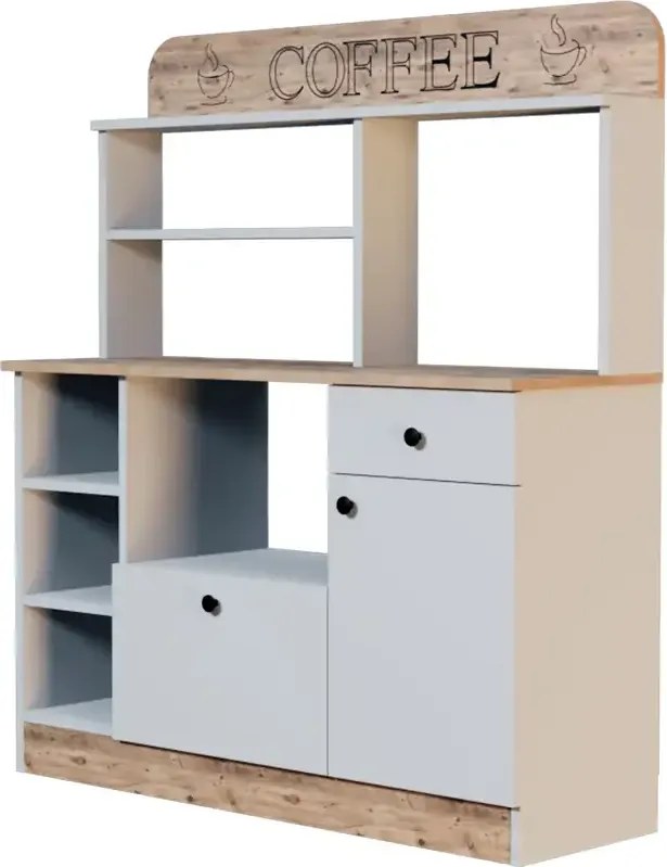 Set mobilier bucatarie Loura, alb si nuc
