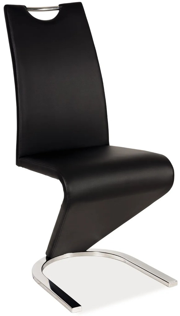 Scaun de sufragerie Hugo (piele ecologică negru). 761460
